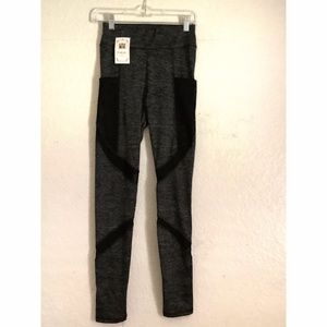 Gray/Black Workout Leggings With Pockets